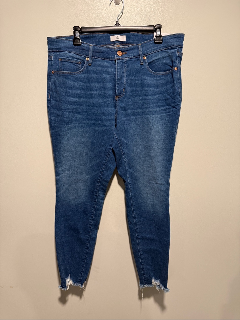 NWT Loft Skinny Jeans with destructed hem